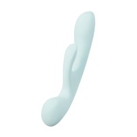 Нереалистичный вибратор Satisfyer Triple Oh, силикон, голубой, 24 см