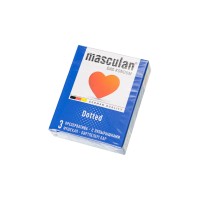 Презервативы Masculan, сlassic 2, doty, латекс, точечные, розовые, 19 см, 5,3 см, 3 шт.
