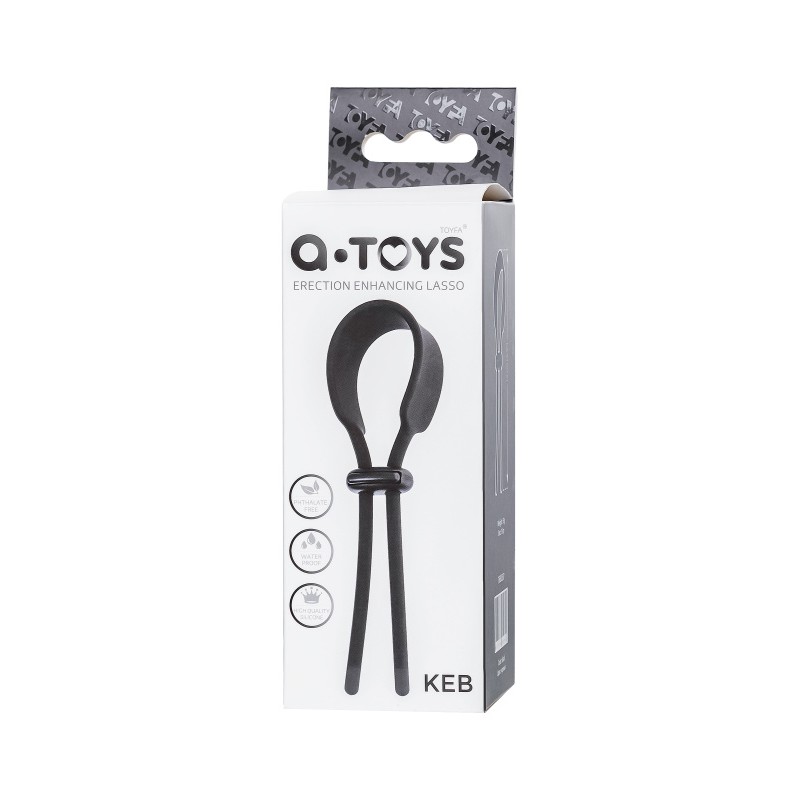 Лассо на пенис A-toys by TOYFA Keb, силикон, черное, 14 см