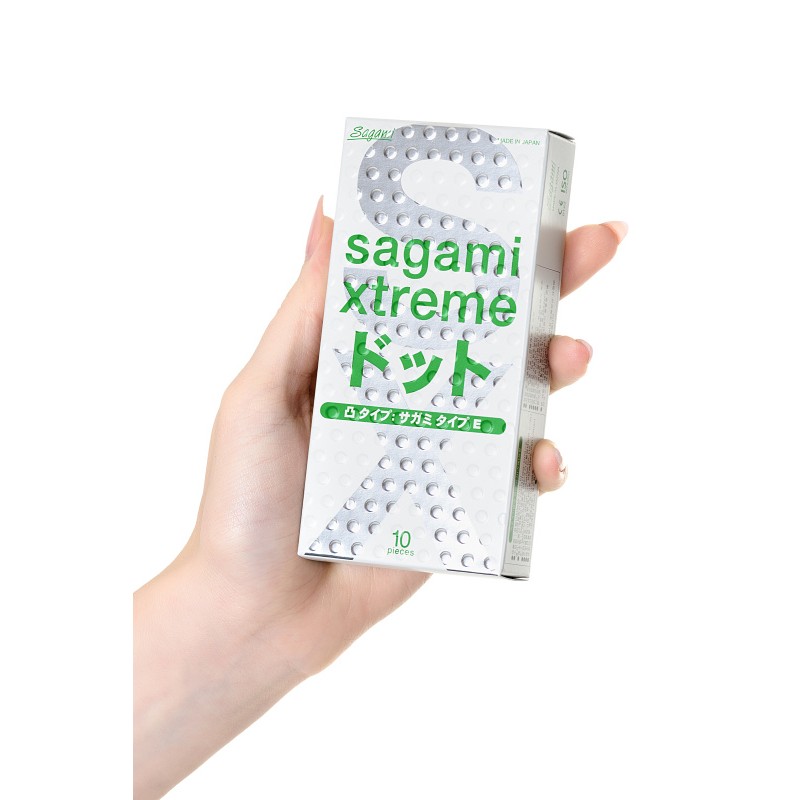 Презервативы Sagami, xtreme, type-e, латекс, 18,5 см, 5,2 см, 10 шт.
