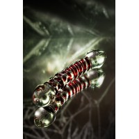 Двусторонний фаллоимитатор Sexus Glass, стекло, прозрачный, 21 см