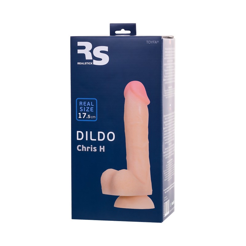 Фото RealStick Silicone by TOYFA Фаллоимитатор RealStick Silicone Chris H, силикон, телесный, 17,5 см