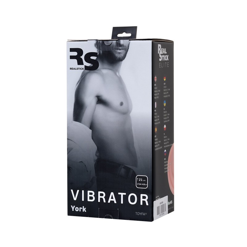 Реалистичный вибратор RealStick Elite York, TPR, телесный, 21 см