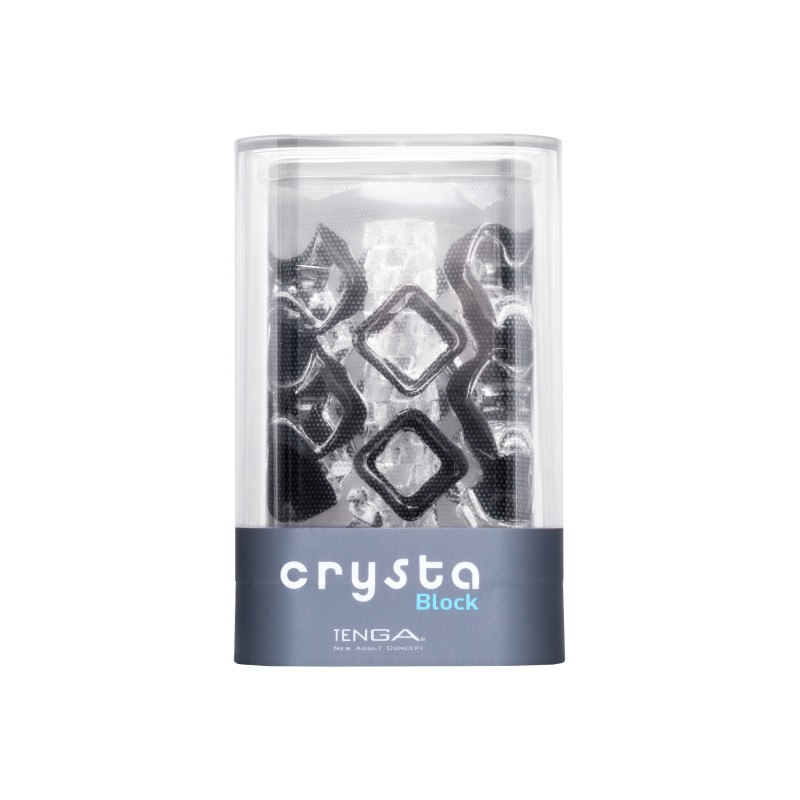 Нереалистичный мастурбатор TENGA Crysta Block, TPE, прозрачный, 15,5 см