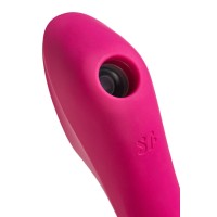 Вакуумный стимулятор клитора с вибрацией Satisfyer Curvy Trinity 3, красный, 17,7 см