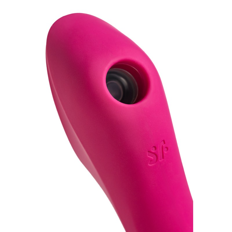 Вакуумный стимулятор клитора с вибрацией Satisfyer Curvy Trinity 3, красный, 17,7 см