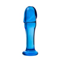 Анальный фаллоимитатор Sexus Glass, стекло, синий, 13 см