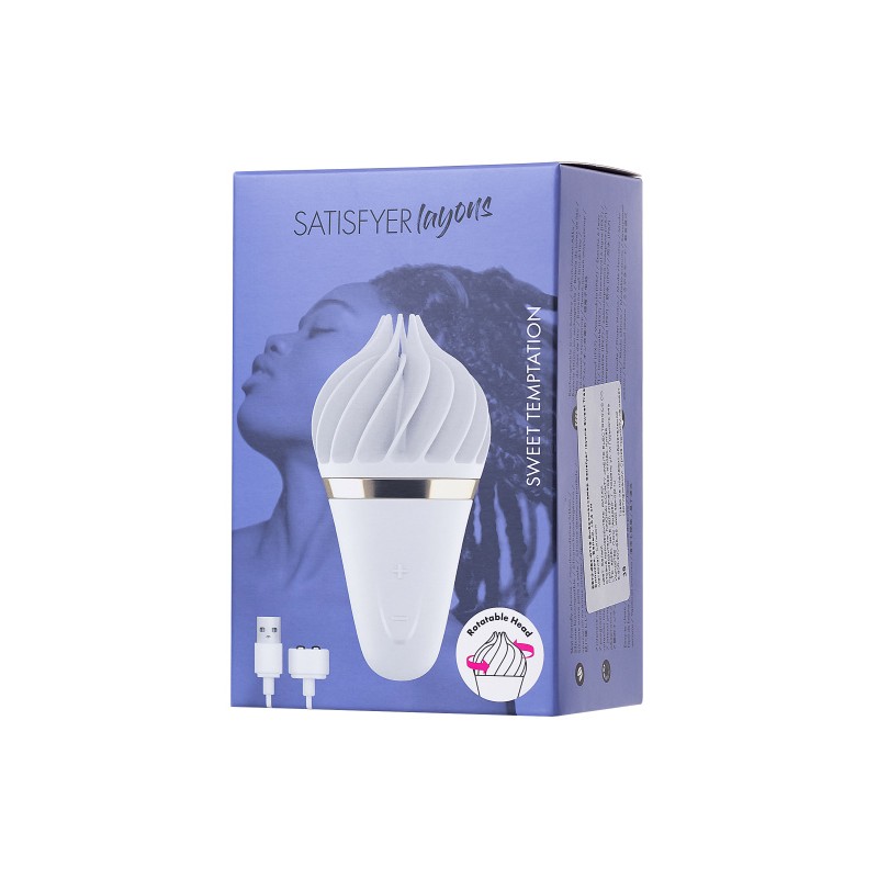 Фото Satisfyer, Германия Вибромассажер Satisfyer layons Sweet Treat, силикон, белый, 10,4 см.