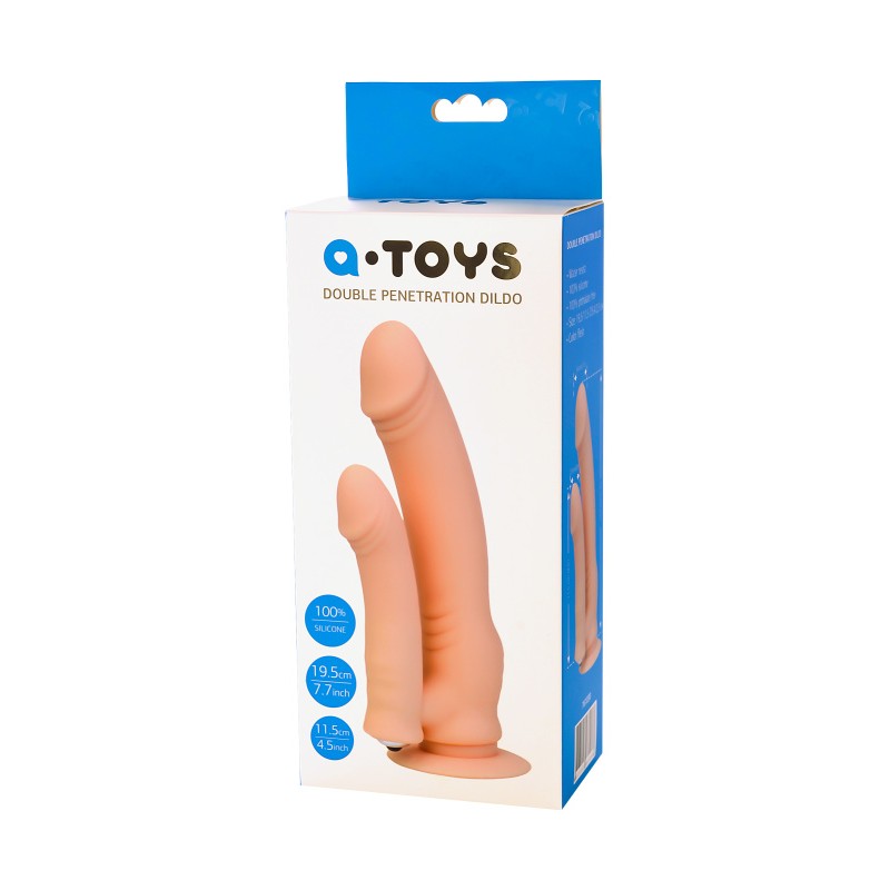 Реалистичный фаллоимитатор A-toys by TOYFA Twint, силикон, телесный, 19,5 см