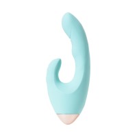 Вибратор с клиторальным стимулятором L'EROINA by TOYFA Crystal, силикон, голубой, 18,3 см