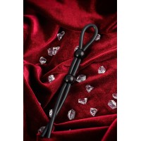Лассо на пенис A-Toys by TOYFA Riat с двумя бусинами, силикон, черное, 19,5 см
