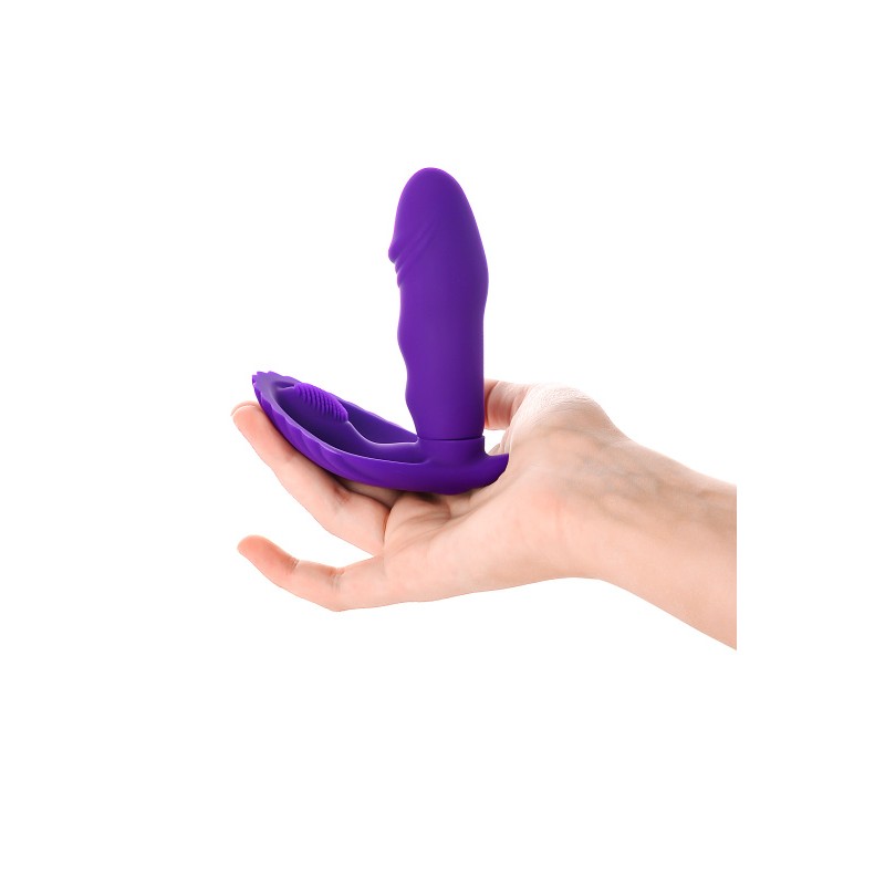 Вибратор TOYFA A-Toys с клиторальным стимулятором, силикон, фиолетовый, 12 см