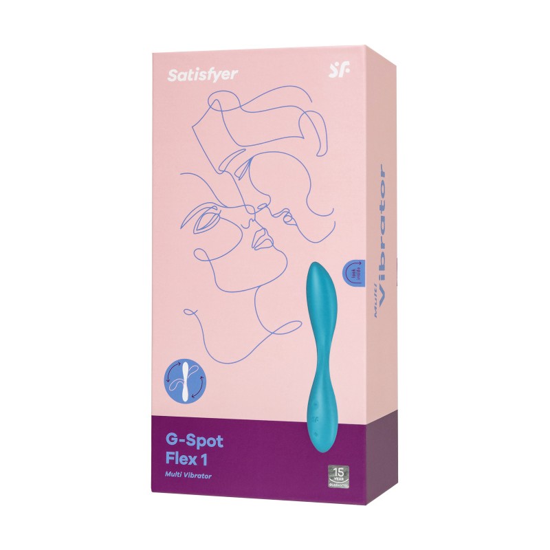 Стимулятор точки G с фиксацией формы Satisfyer G-Spot Flex 1, бирюзовый, 19,5 см