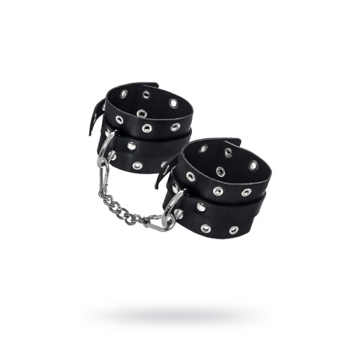 Наручники Pecado BDSM, однослойные с люверсами, натуральная кожа, черные