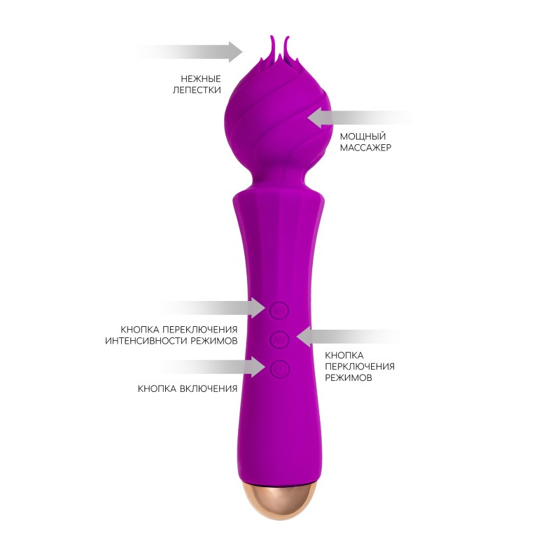 Вибратор Flovetta HYACINTH, силикон, фиолетовый, 21,5 см