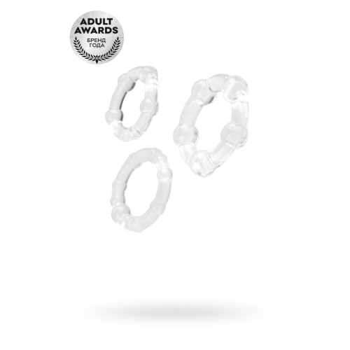 Набор колец A-Toys by TOYFA, силикон, прозрачный, Ø 3,5/3/2 см