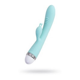Вибратор с клиторальным стимулятором Flovetta IRIS, силикон, голубой, 22 см