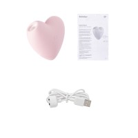Вакуум-волновой стимулятор клитора с вибрацией Satisfyer Cutie Heart, силикон, розовый, 7,7 см