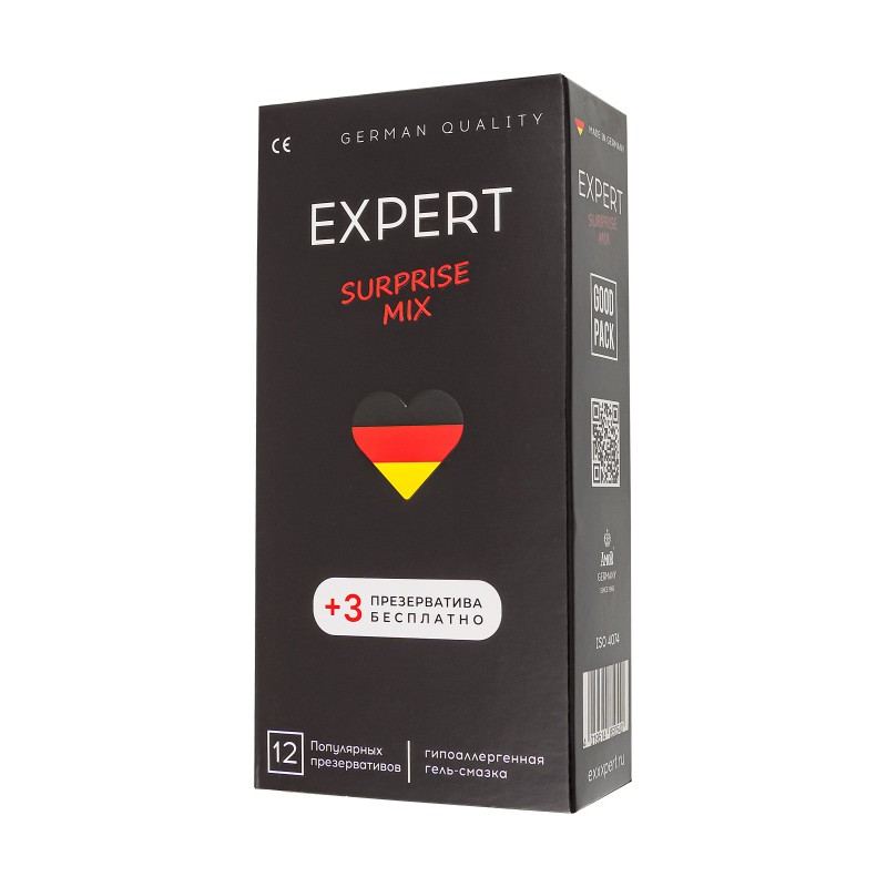 Презервативы EXPERT Surprise Mix Germany 12шт +(3 бесплатно)., микс