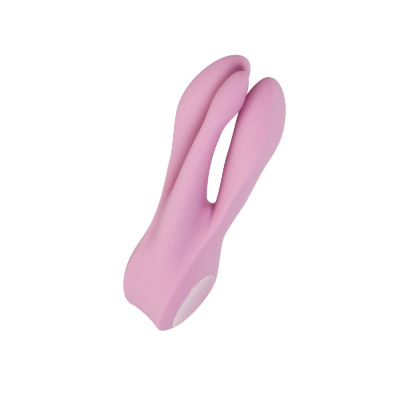 Вибростимулятор Satisfyer Threesome 1, силикон, розовый, 14 см