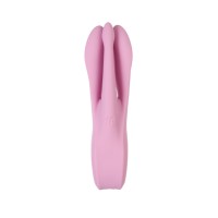 Вибростимулятор Satisfyer Threesome 1, силикон, розовый, 14 см