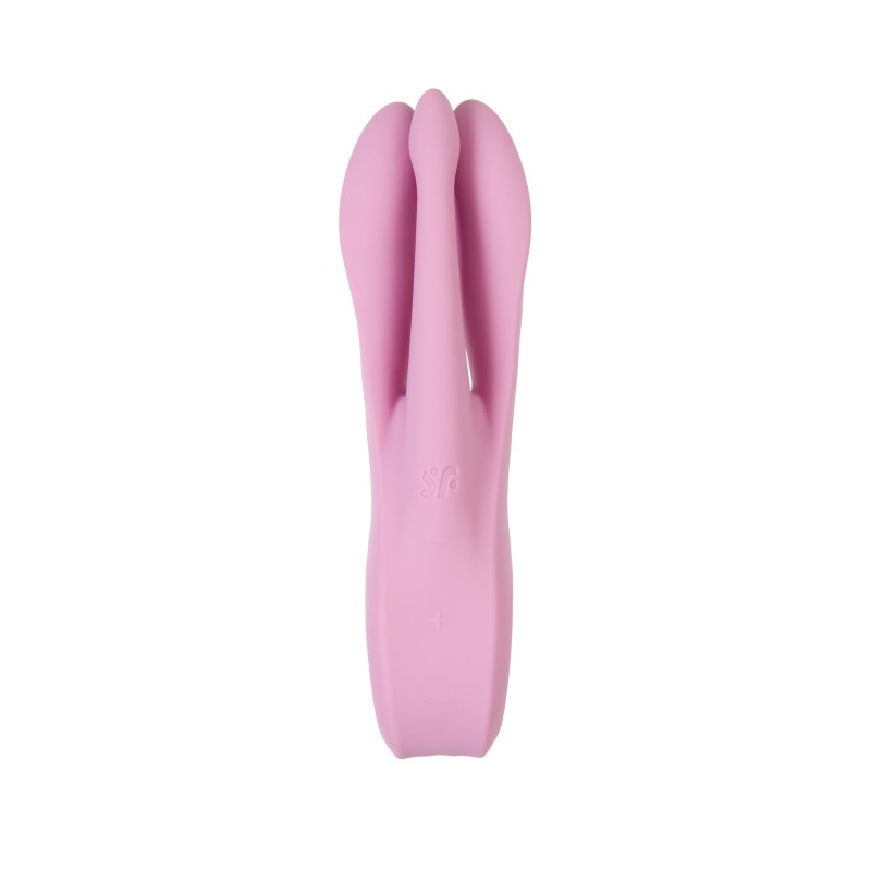 Вибростимулятор Satisfyer Threesome 1, силикон, розовый, 14 см