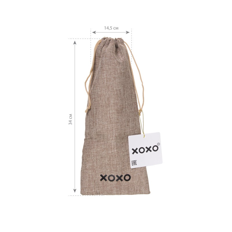 Мешочек XOXO, текстиль, коричневый, 34*14,5 см