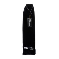 Анальная втулка Metal by TOYFA с хвостом черно-бурой лисы, металл, серебряная, 45 см, Ø 2,7 см