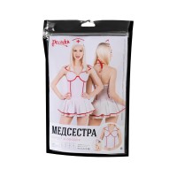 Верхняя часть костюма «Медсестра», Pecado BDSM, корсет, головной убор, бело-красный, 42