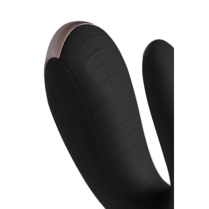 Стимулятор для пар Satisfyer Double Fun Connect App, с пультом ДУ, силикон, черный, 9 см