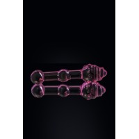 Двусторонний фаллоимитатор Sexus Glass, стекло, розовый, 17 см