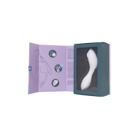 Вакуумный стимулятор клитора с вибрацией Satisfyer Curvy Trinity 5 Connect App, белый, 16,5 см