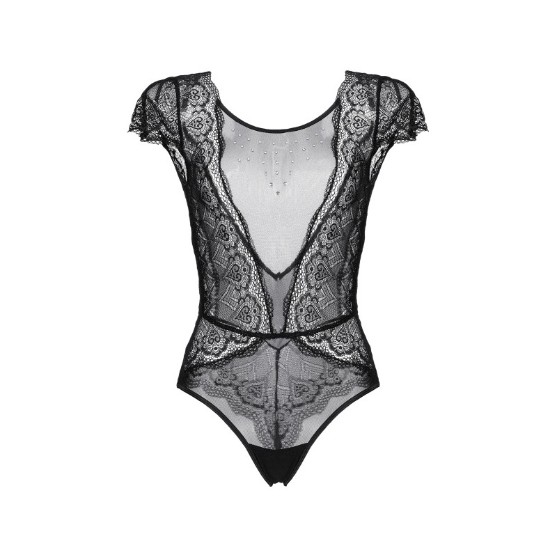 Боди со стразами Candy Girl Delight, черное, XL