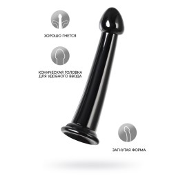 Нереалистичный фаллоимитатор TOYFA Basic Jelly Dildo M, TPE, чёрный, 18 см