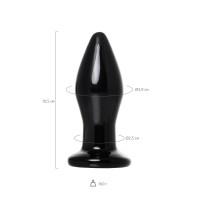 Стеклянная вибровтулка Sexus Glass, стекло, черная, 10,5 см