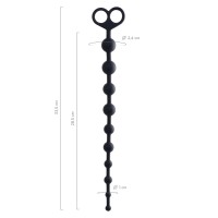 Анальные бусы TOYFA POPO Pleasure Cephei, водонепроницаемые, силикон, черные, 33,5 см, Ø 2,4 см