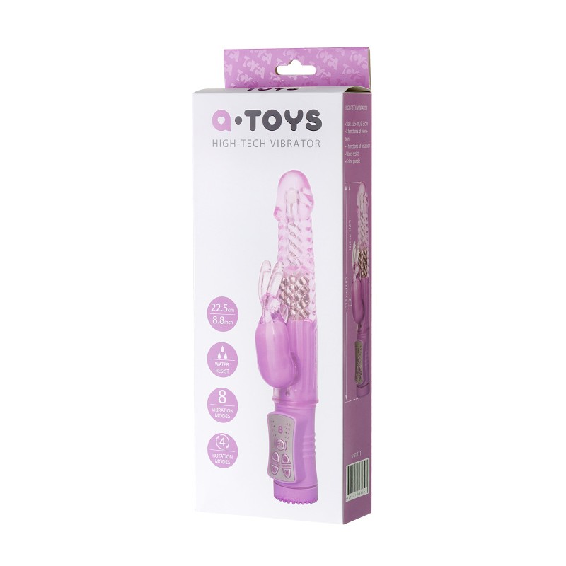 Вибратор с клиторальным стимулятором A-Toys by TOYFA High-Tech fantasy, TPE, фиолетовый, 22, 5 см
