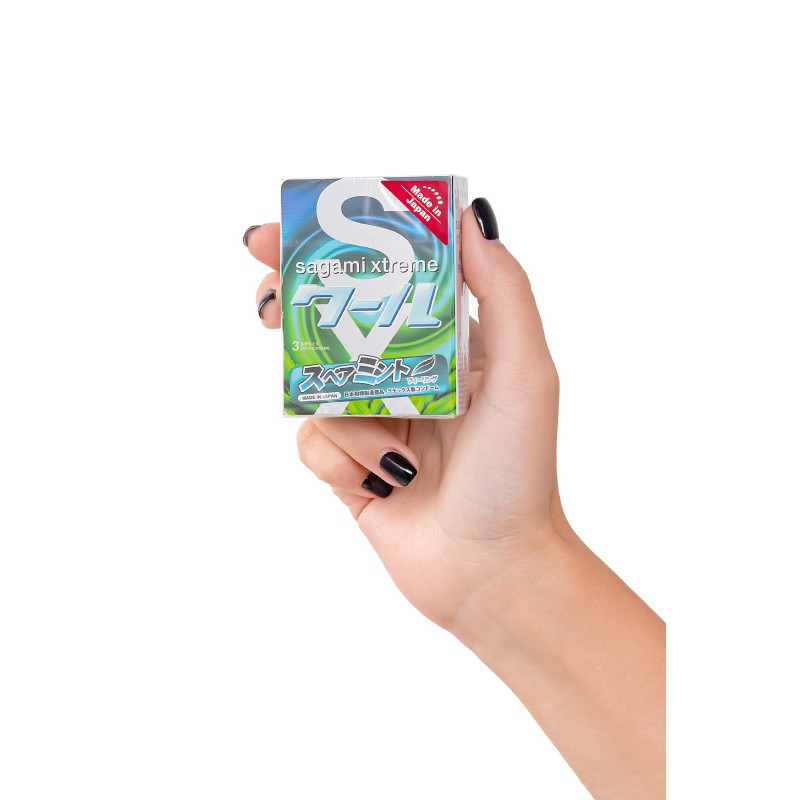Презервативы Sagami, xtreme, Mint, латекс, 19 см, 5,2 см, 3 шт.