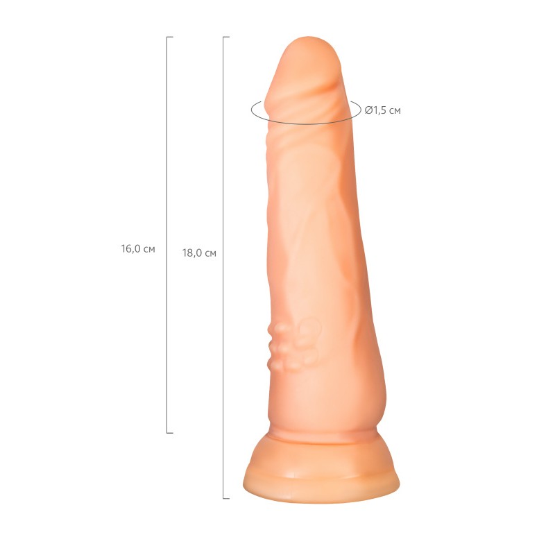 Реалистичный фаллоимитатор A-Toys by TOYFA Ramp, TPE, телесный, 18 см