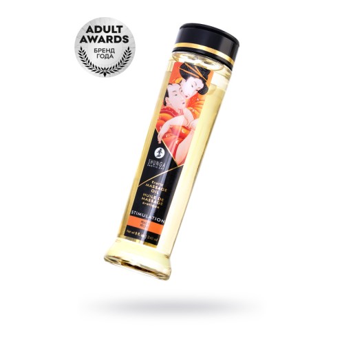 Масло массажное для тела Shunga «Активный персик» (Stimulation. Peach), 240 мл.