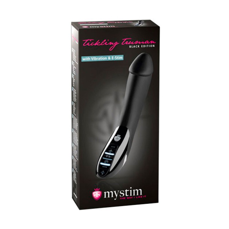 Вибратор Mystim Tickling Truman силиконовый  с электростимуляцией, черный, 27см