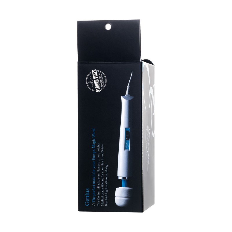 Насадка Magic Wand Genius для массажера Europe, силикон, синяя, 17 см