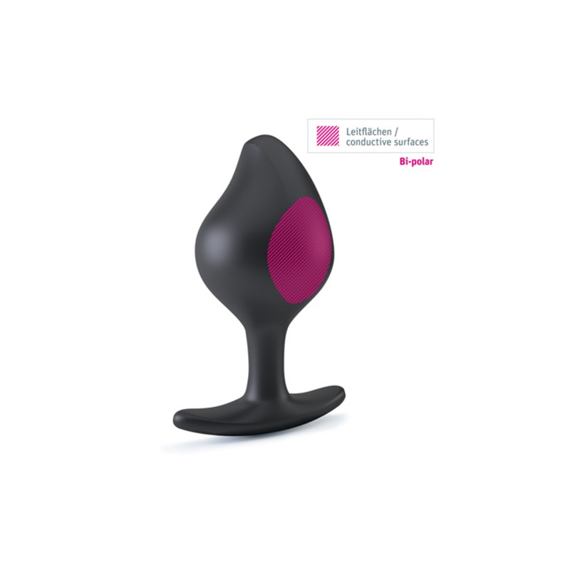 Анальная пробка MystimRocking Force L, электростимуляция, силикон, черная, Ø 4,7 см