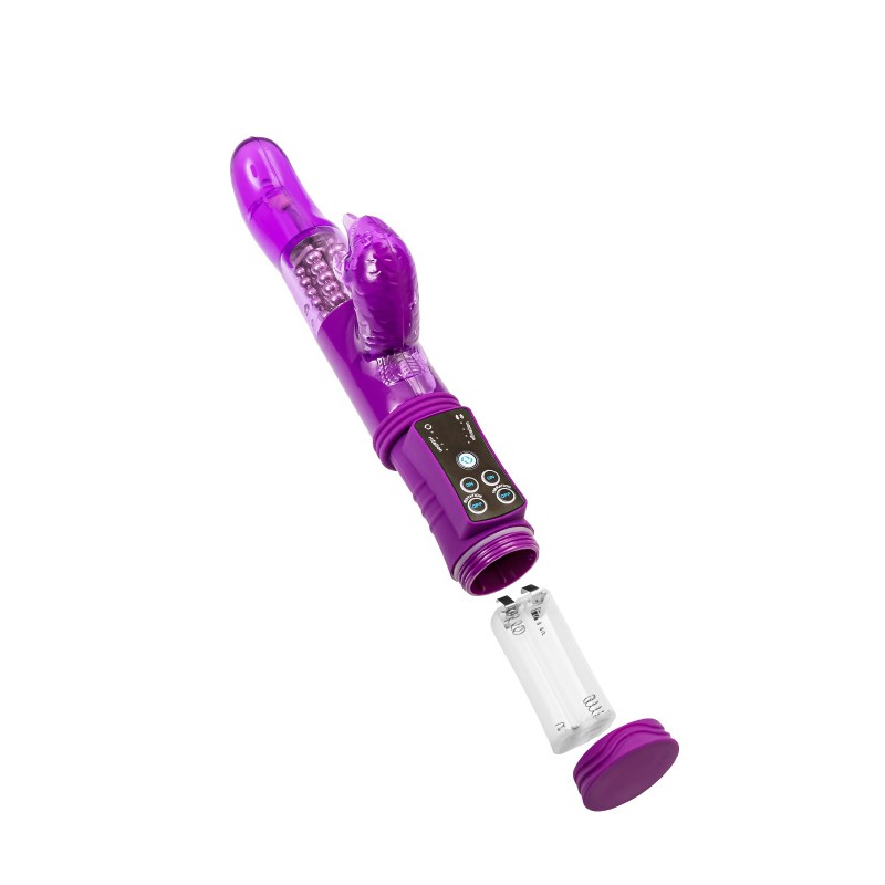 Вибратор с клиторальным стимулятором A-Toys by TOYFA, TPR, фиолетовый, 22,5 см