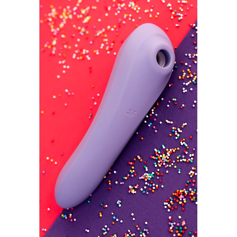 Вакуум-волновой стимулятор клитора Satisfyer Dual Pleasure Connect App, силикон, сиреневый, 17,9 см