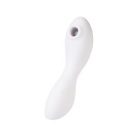 Вакуумный стимулятор клитора с вибрацией Satisfyer Curvy Trinity 5 Connect App, белый, 16,5 см