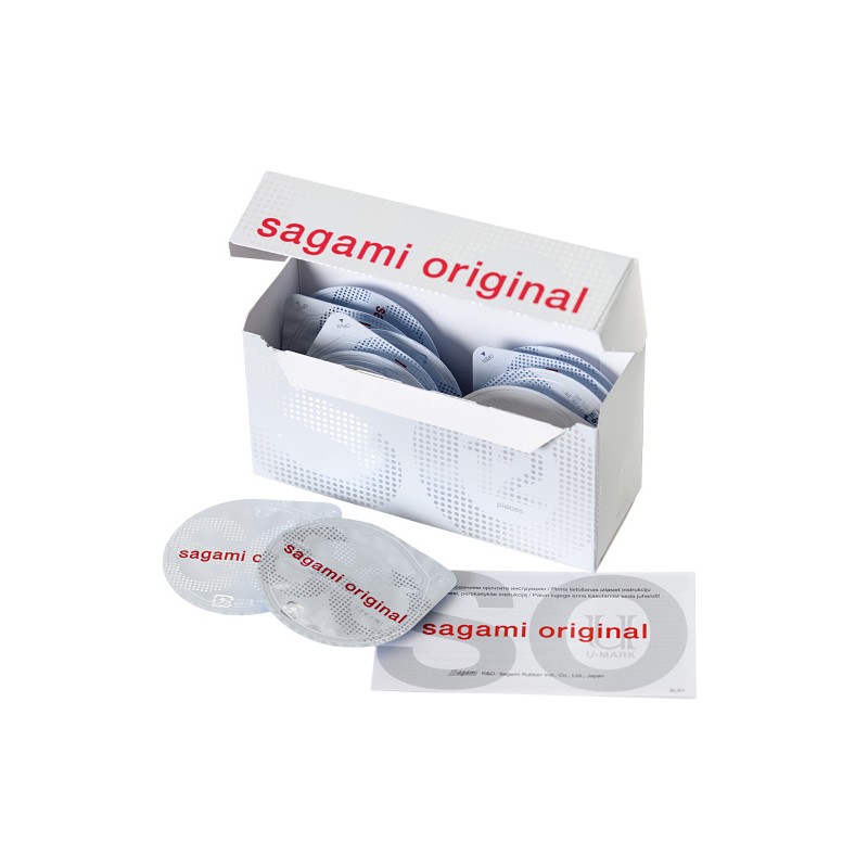 Презервативы Sagami, original 0.02, полиуретан, 19 см, 5,8 см, 12 шт.