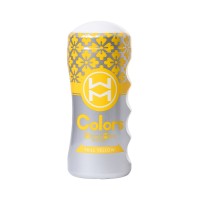 Мастурбатор нереалистичный MensMax Colors Frill Yellow, TPE, белый, 15 см