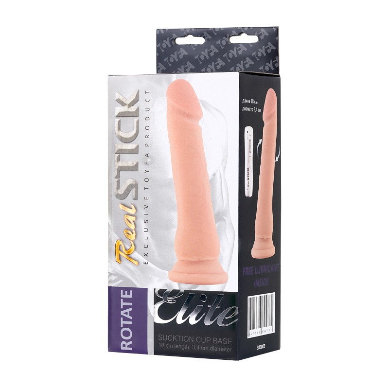 Ротатор RealStick Elite на присоске, телесный, SoftSkin, 7 режимов вращения, 18 см