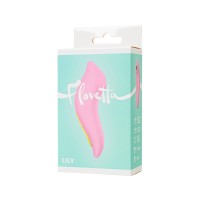 Вакуумный стимулятор Flovetta LILY, силикон, розовый, 13 см